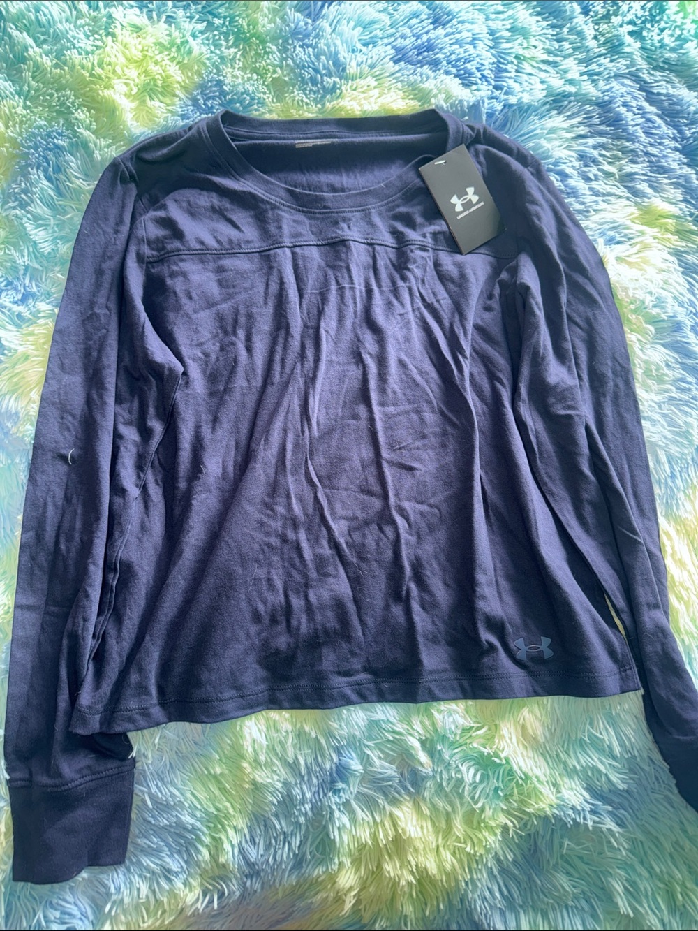 Under Armour Long Sleeve Tee in Navy Blue